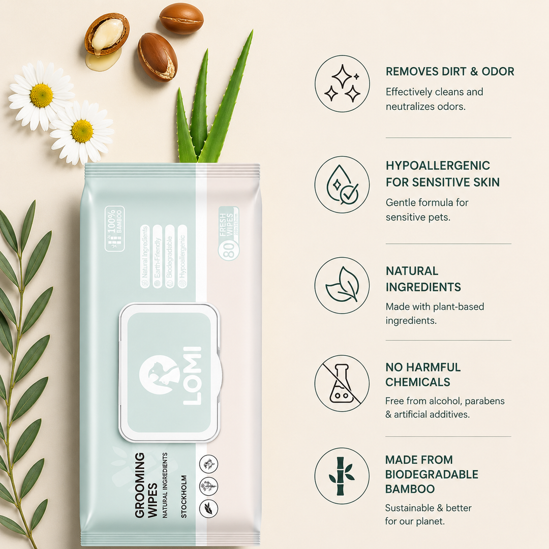 Våtservetter Hund & Katt – 100% Bambu (Kamomill & Aloe Vera)